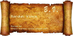 Bardun Vince névjegykártya