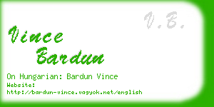 vince bardun business card
